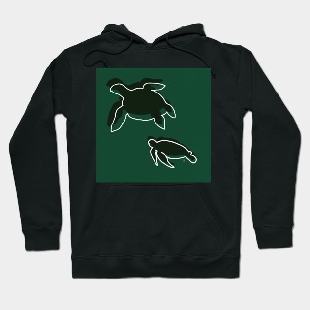 Turtles Silhouette Illustration Hoodie by SStormes